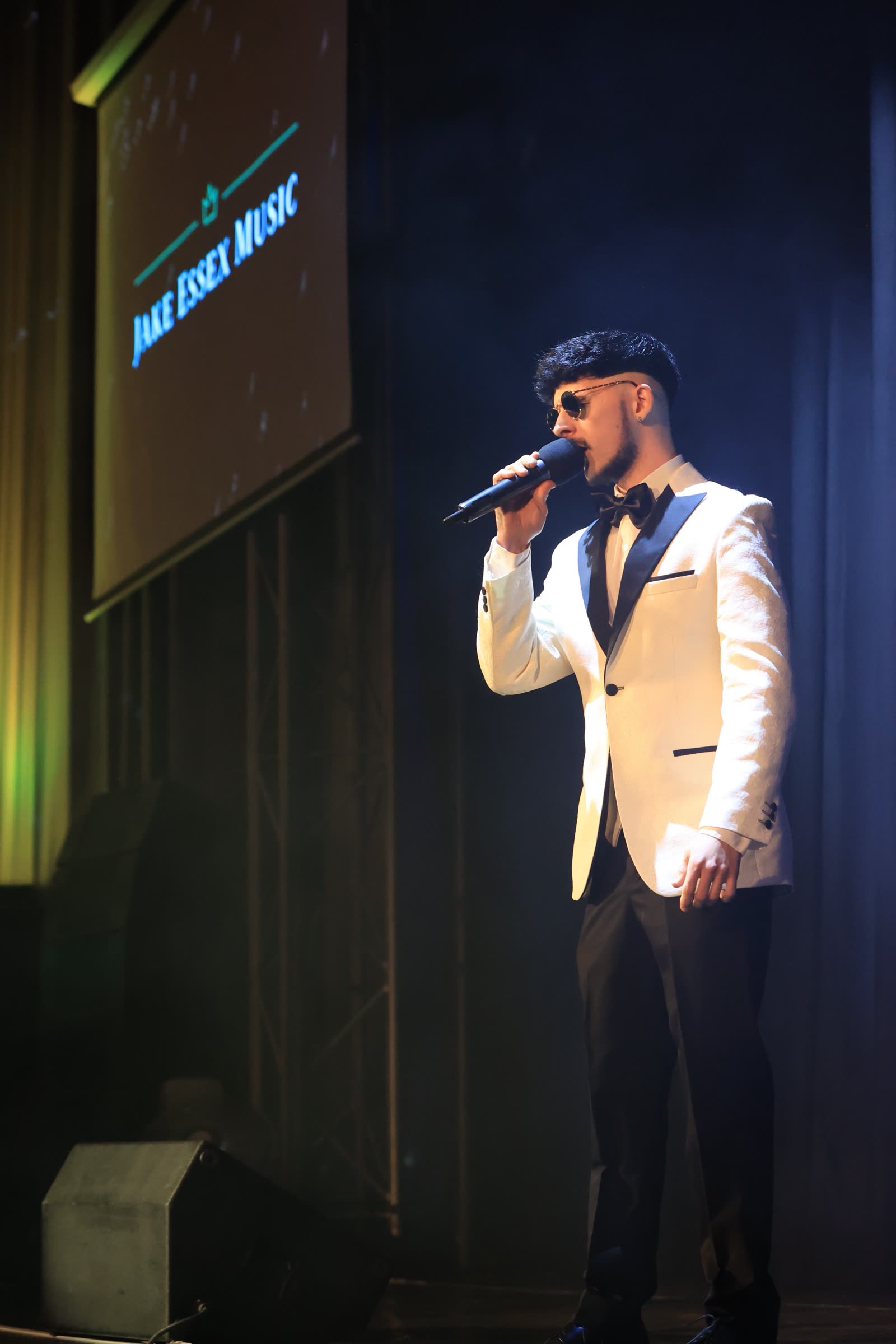 On stage with the Jake Essex Music screen